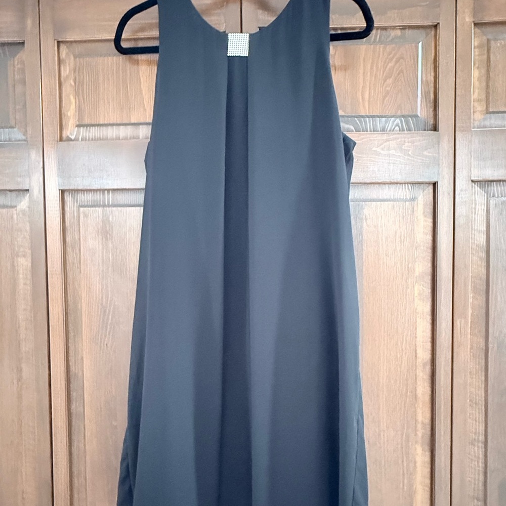 MSK Black Backless Dress with Silver Accent